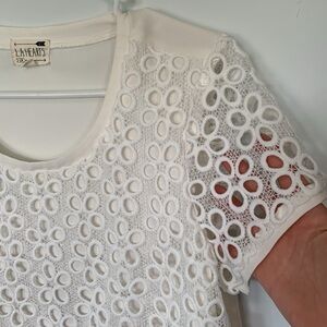 LA Hearts floral burnout cap sleeve crop top shirt size large